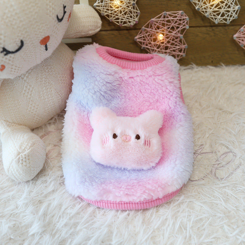 Petstyle glutinous rice dumplings milk dog clothes, cute fluffy puppy dog puppy kitten clothes, newborn cat