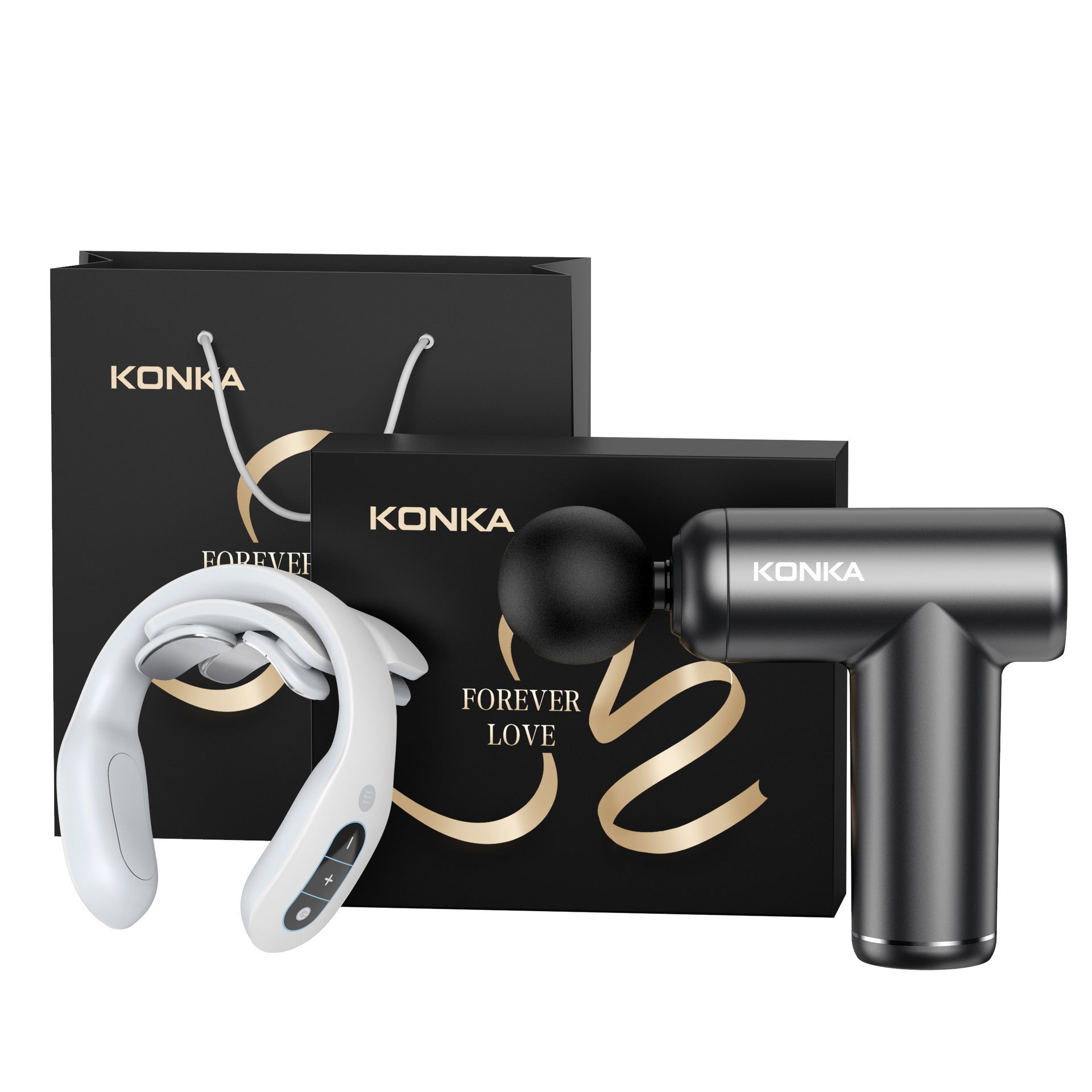 Konka fascia gun factory household small muscle relaxation massager intelligent electric massager cross-border charging model