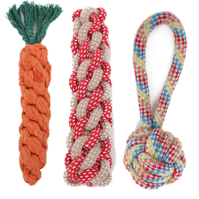 Pet Dog Toys Frisbee Pet Ball Puppy Toys Bite-resistant Knot Self-Hi Carrot Teeth Grinding Toys