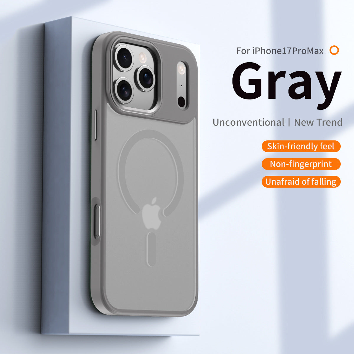 Skin-sensitive magnetic case is suitable for iPhone17propromax mobile phone case, transparent and anti-drop Apple 16Pro protective case.