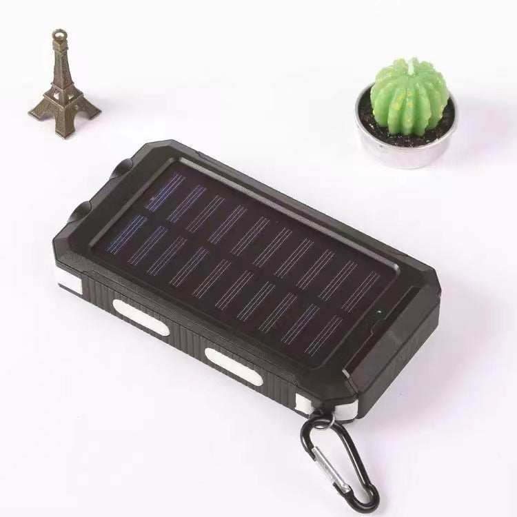 New strong waterproof solar mobile power supply 20000mah compass mobile phone Amazon with double light power bank