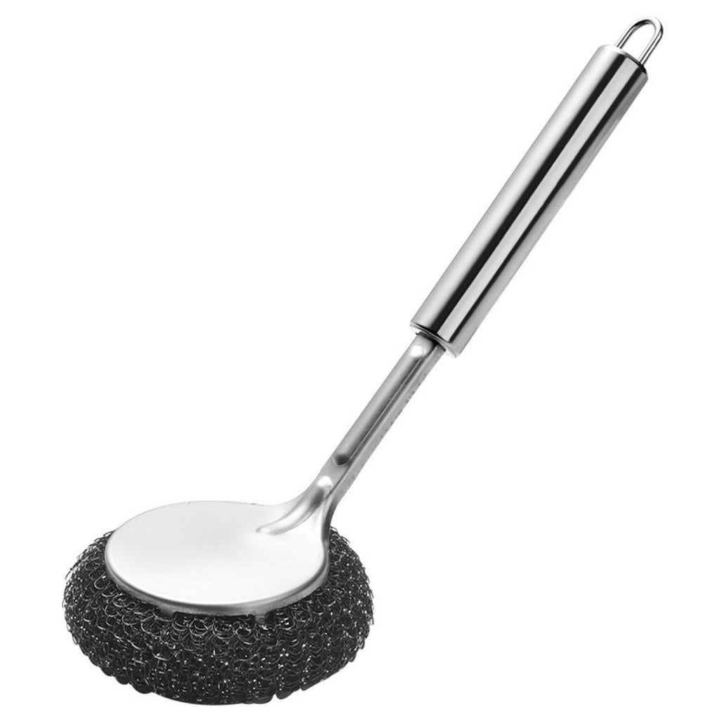Japanese pot brush household brush pot artifact kitchen supplies decontamination descaling washing pot cleaning brush plus long handle steel wire ball