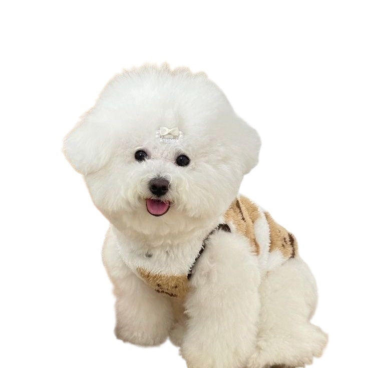 Cat clothes autumn and winter velvet can pull bear vest pet blue cat British short muppet silver gradient warm and cold proof