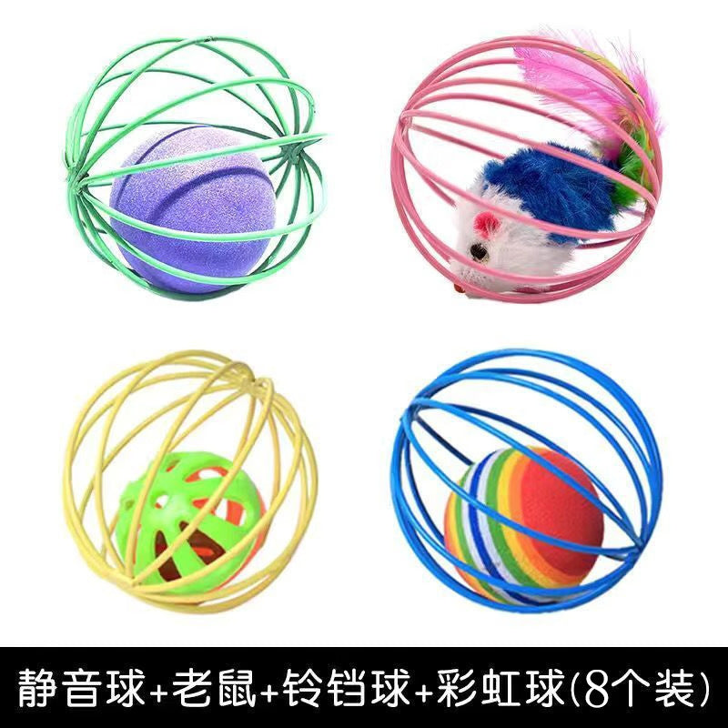 Cat toys self-hi to relieve boredom and tease cats interactive cat mint ball fish small mouse wood polygonum grinding stick kitten supplies