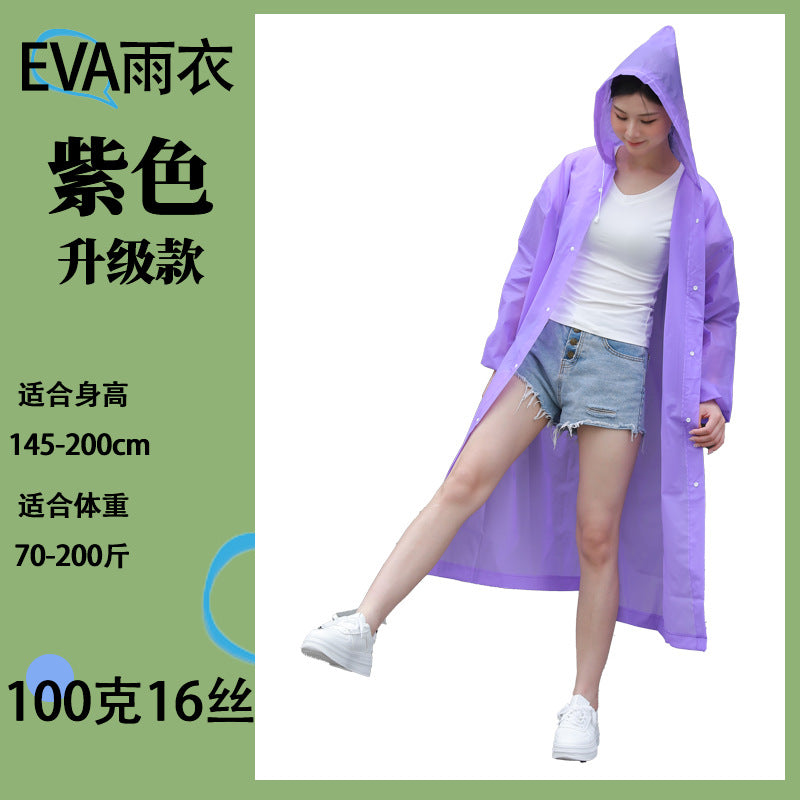 Raincoat long integrated full body protection rainstorm transparent adult children travel outdoor thickened EVA poncho