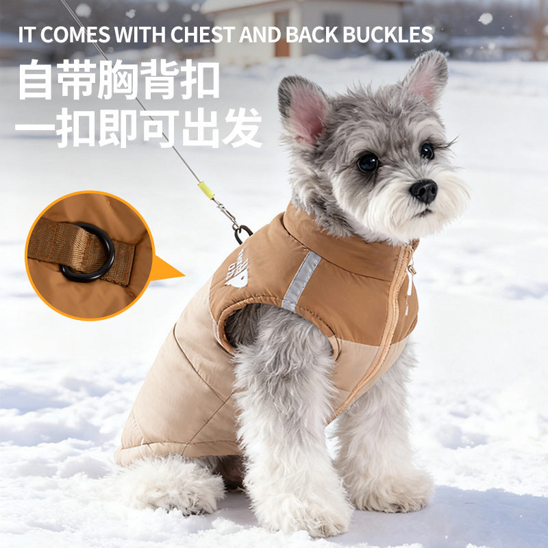 New dog vest winter warm half pack unrestrained medium and large dog dog vest clothes dog down jacket