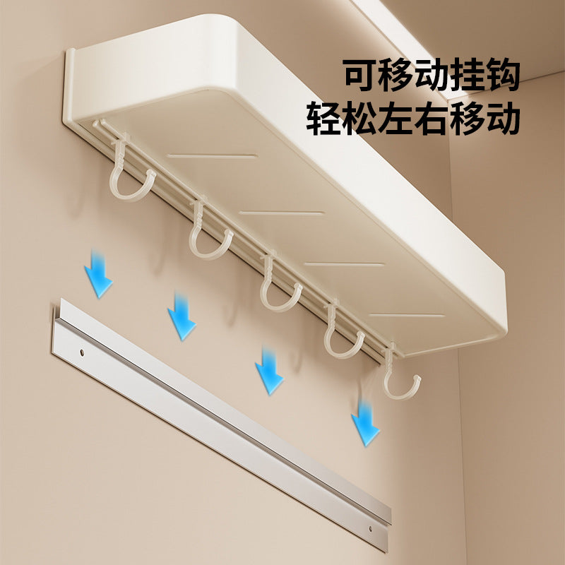 White space aluminum kitchen rack non-punching wall hanging seasoning rack kitchen supplies general merchandise storage rack