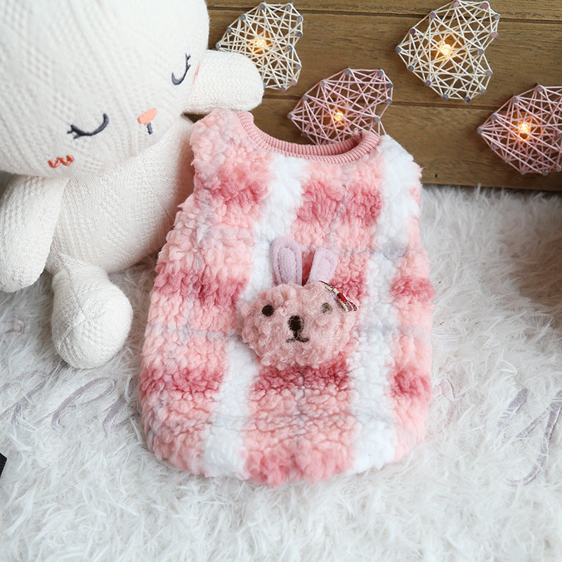 Petstyle glutinous rice dumplings milk dog clothes, cute fluffy puppy dog puppy kitten clothes, newborn cat