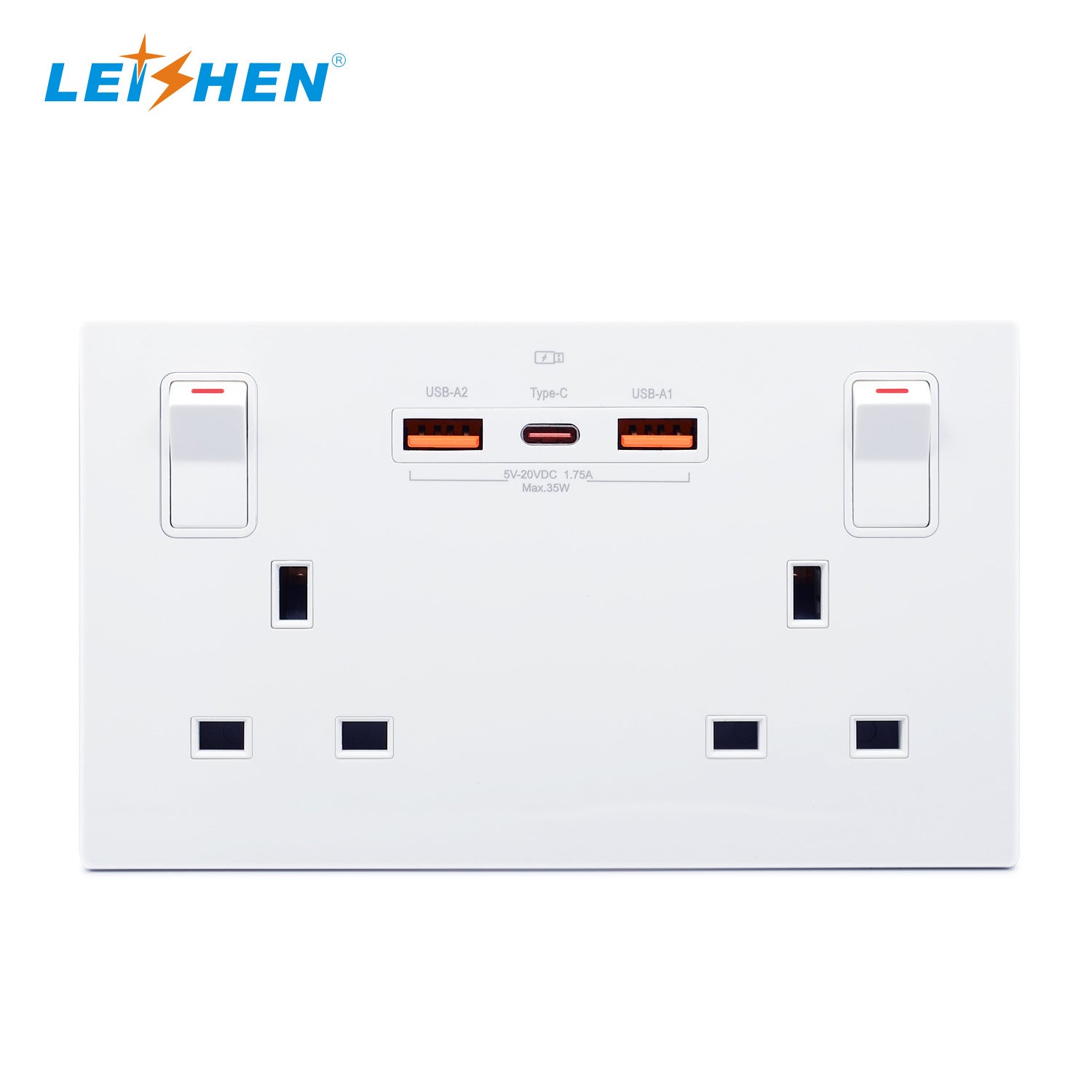 British standard wall socket, British standard 13A switch socket panel, multi-function British standard dual socket with USB