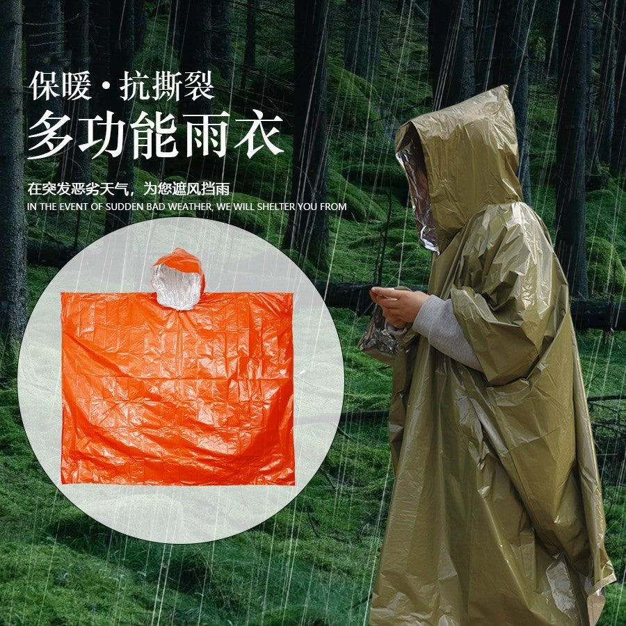 Outdoor Portable First Aid Raincoat Long Riding Thickened Reflective Windproof Emergency Hiking Multifunctional Wholesale
