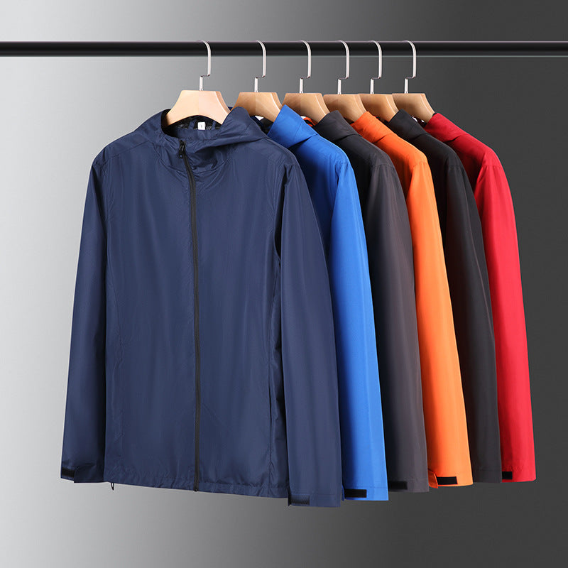 Outdoor sports hiking suit hooded jacket advertising shirt custom overalls logo thin jacket jacket