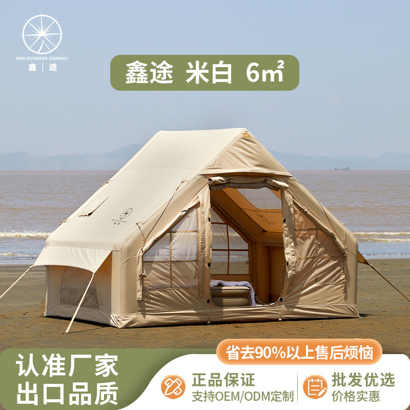 Xintu 6 m2 inflatable tent camping equipment outdoor overnight without building a rainproof roof 3-4 people portable camping