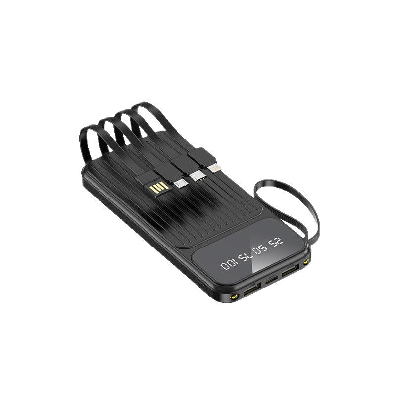 Cross-border self-contained cable mobile phone power bank 20000mAh large-capacity mobile power supply portable gift LOGO printing