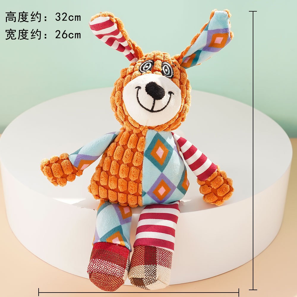 Plush dog French bulldog bite resistant ball rope sounding toy fruit cartoon animal cat cat pet supplies