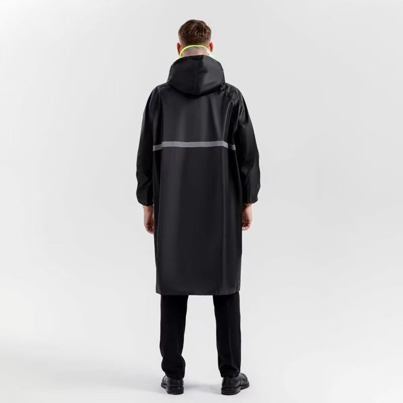 Thickened long one-piece raincoat outdoor travel hiking mountaineering raincoat men's long body light sleeved raincoat