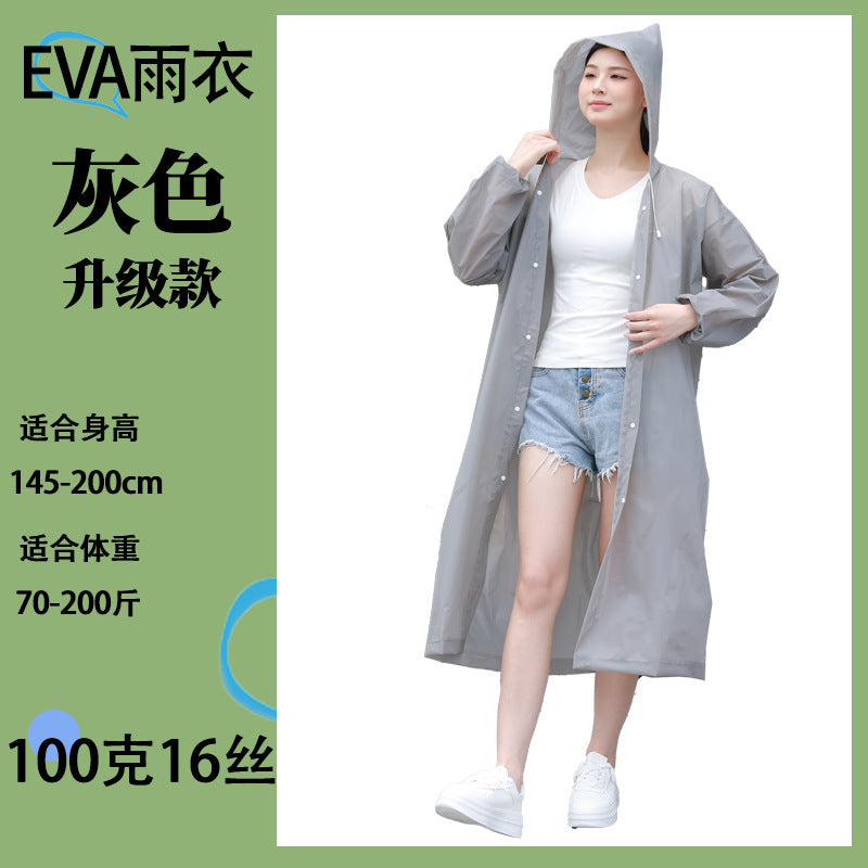 Raincoat long integrated full body protection rainstorm transparent adult children travel outdoor thickened EVA poncho