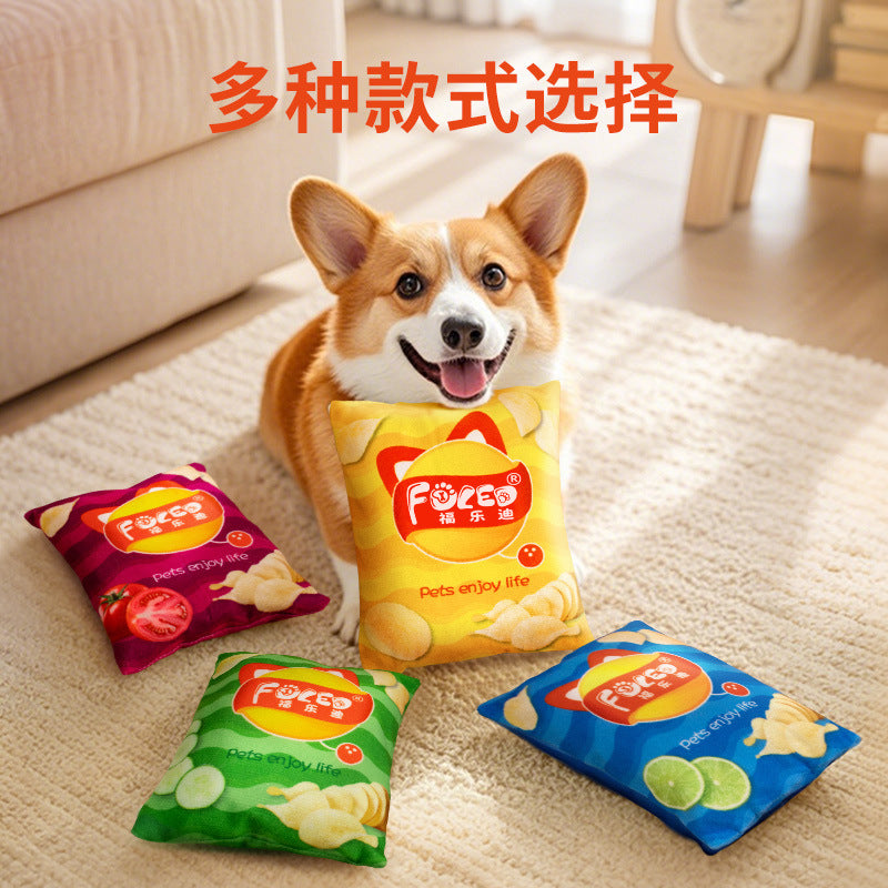 FULED Pet Sound Toys Dog Toys Ringing Paper Potato Chips Grinding Teeth Cleansing Plush Toys Spot