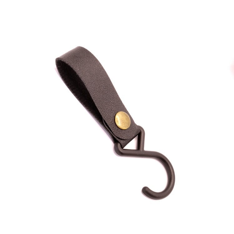 Outdoor camping triangle S-shaped hook leather hook wind rope keychain S hook camping tent PU clothesline hook