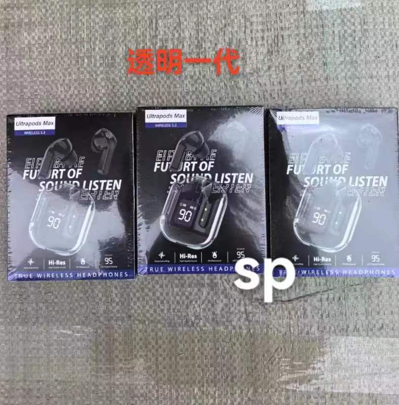 Cross-border generation hot-selling transparent new digital display Bluetooth headset in-ear bilateral stereo charging compartment 1 generation none