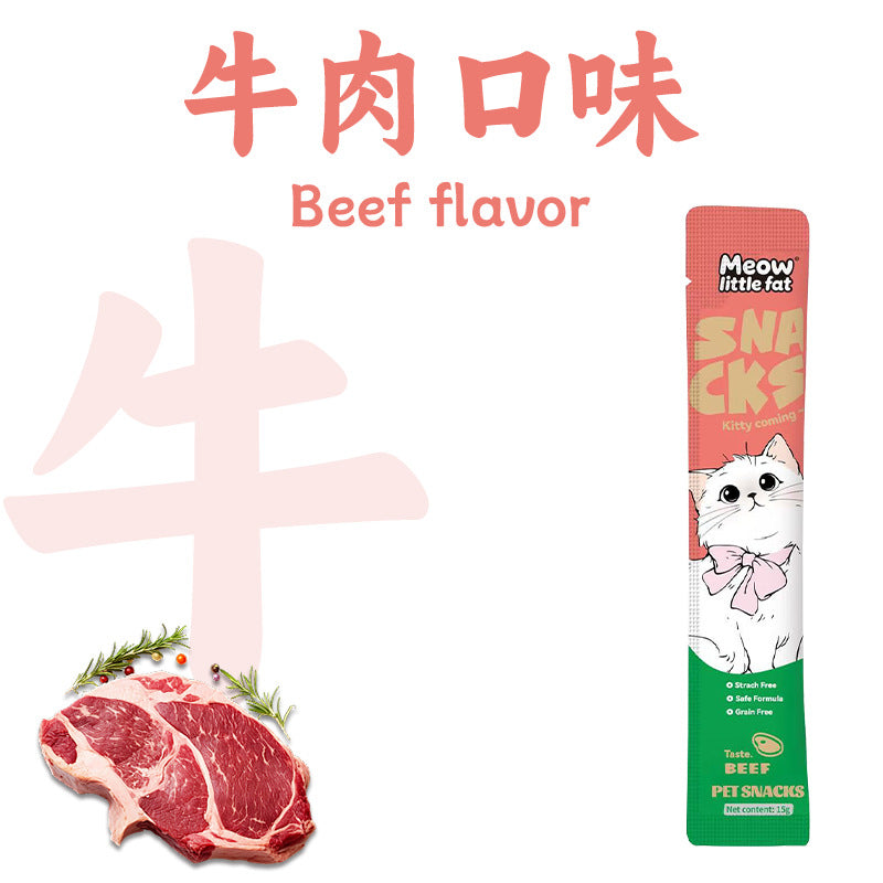 Cross-border hot-selling English pet snacks wet food into cat kitten snacks 15g cat snacks training reward cat strips