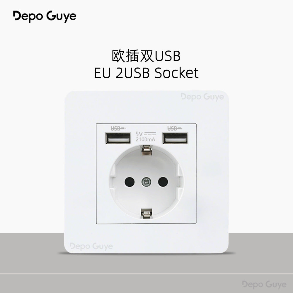 Foreign trade simple wind stainless steel switch panel 86 type concealed Hong Kong and Macao British standard European socket brass lever