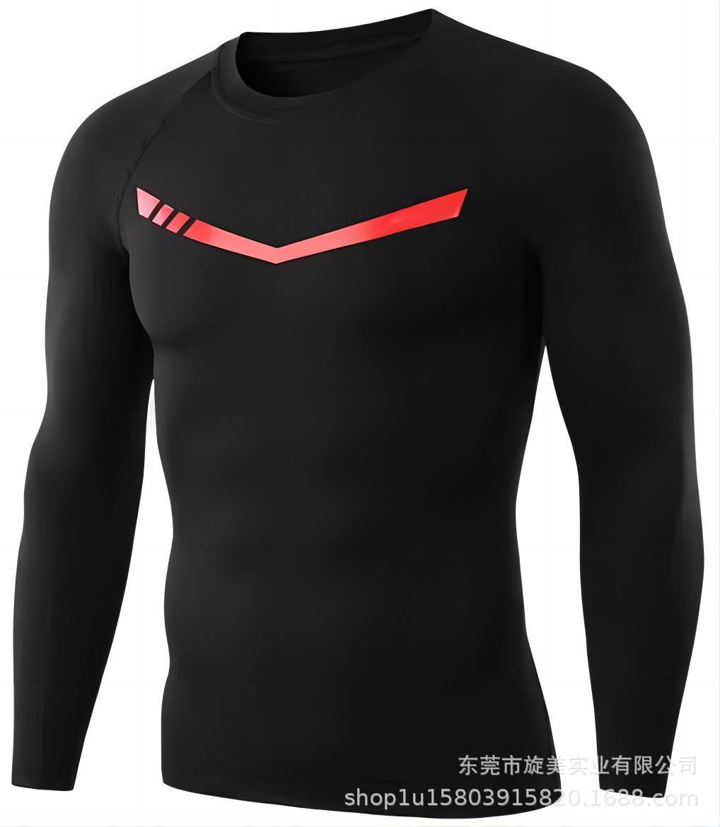 2025 new spot quick-drying breathable outdoor running sports compression tight fitness training printed long-sleeved top