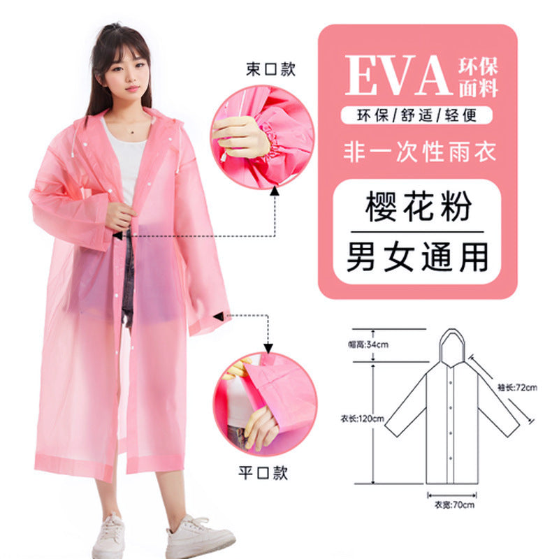 Source manufacturer eva raincoat thickened + full body rainstorm protection travel concert flat bundle mouth disposable raincoat
