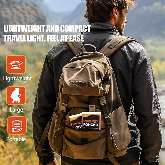 Outdoor emergency raincoat PE aluminized film thermal insulation raincoat, hiking, cycling, camping poncho