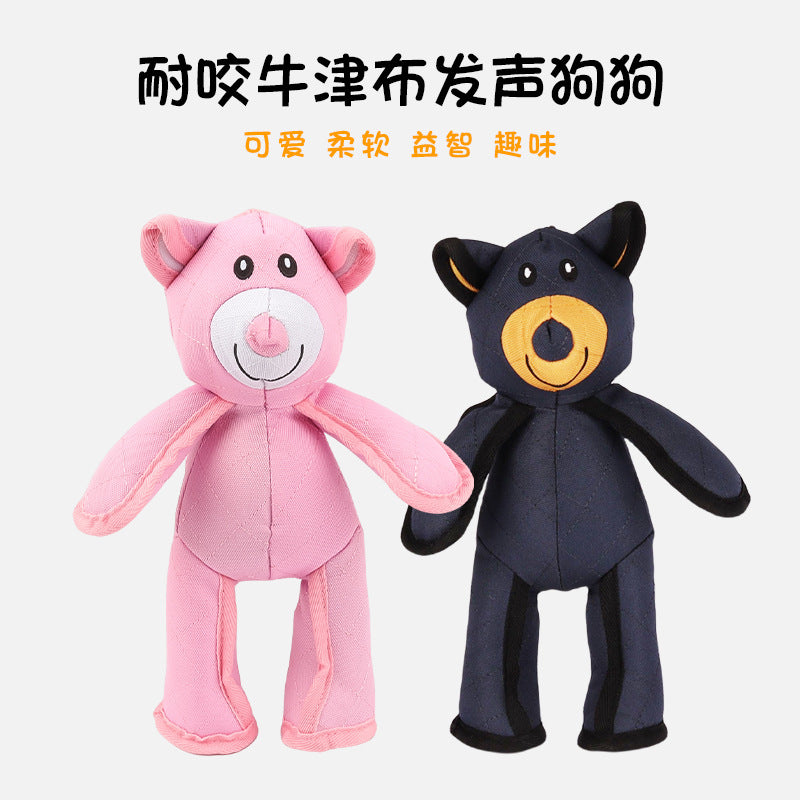 Powerful Bear Bite Resistant Oxford Cloth Dog Sound Grinding Teeth Companion Dog Toys Pet Supplies Companion Dolls