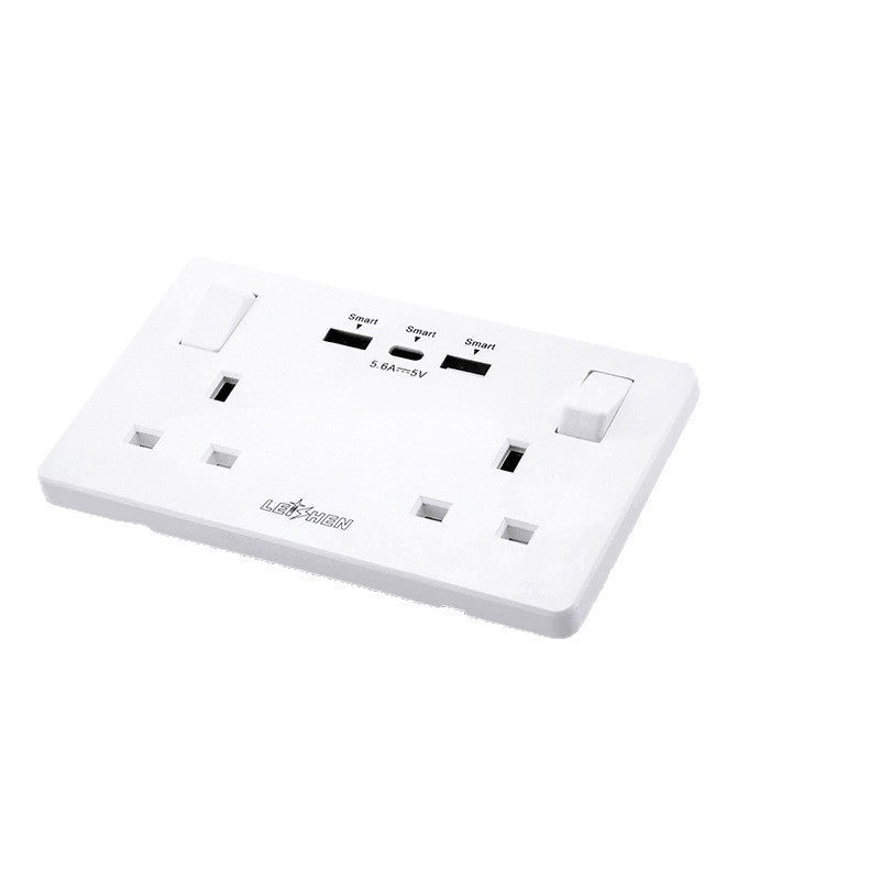British standard wall socket, British standard 13A switch socket panel, multi-function British standard dual socket with USB