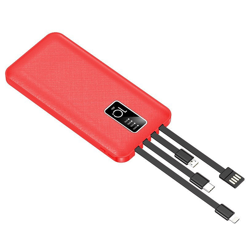 Power bank with cable Customized LOGO wholesale Ultra-thin large capacity 20,000 mAh Chong mobile phone universal mobile power supply