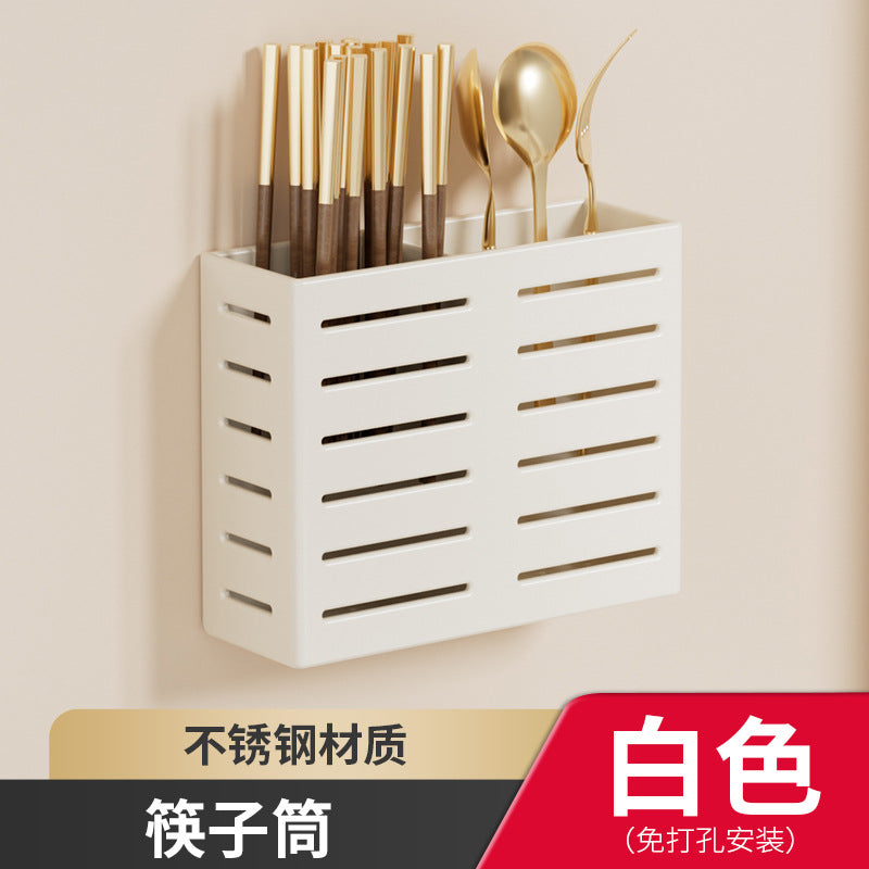 White space aluminum kitchen rack non-punching wall hanging seasoning rack kitchen supplies general merchandise storage rack