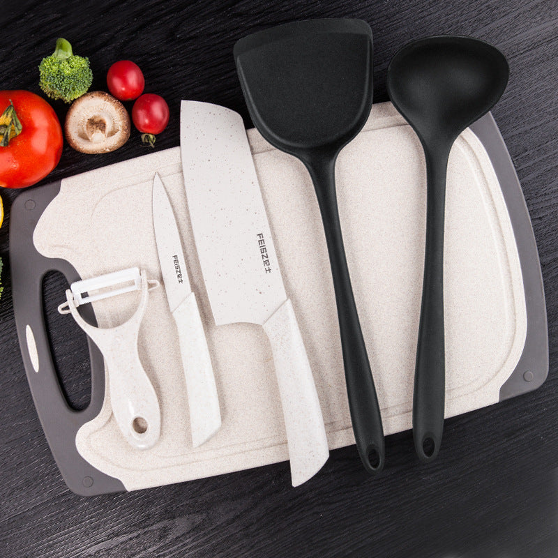 Kitchen knives, cutting board set, kitchen utensils, household kitchen knives, cutting board combination, fruit knives, full set of baby food supplements