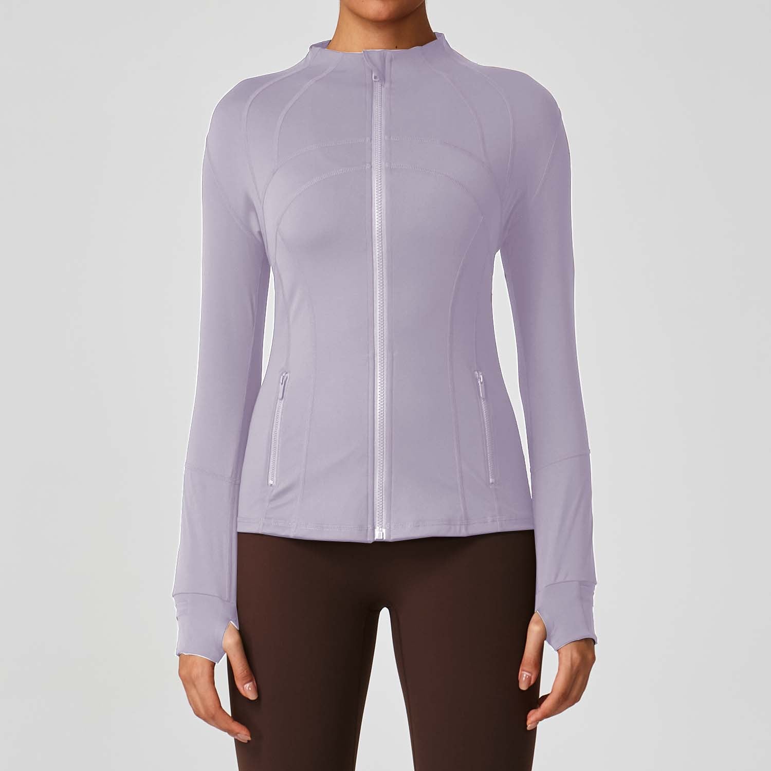 LuluID blazer jacket women's defined outdoor slim stand-up cardigan zip yoga suit top