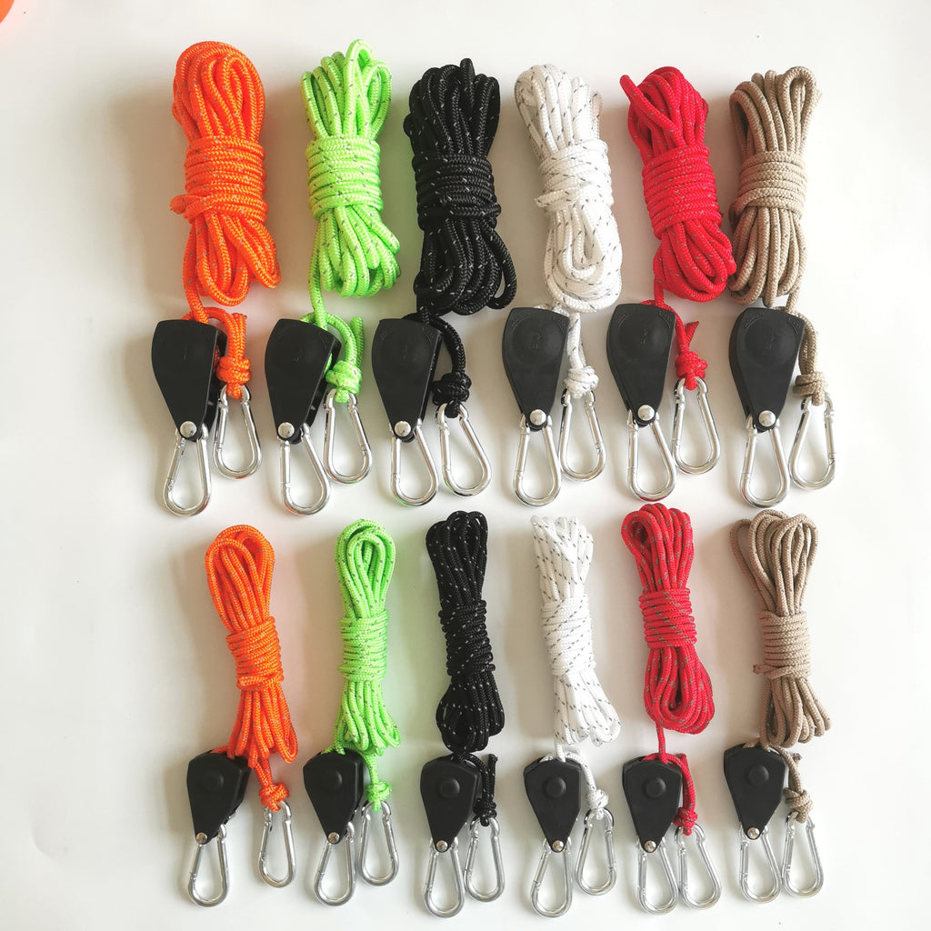 Outdoor camping canopy wind rope tent rope bold tensioner pulley buckle regulator reflective windproof rope lifting rope