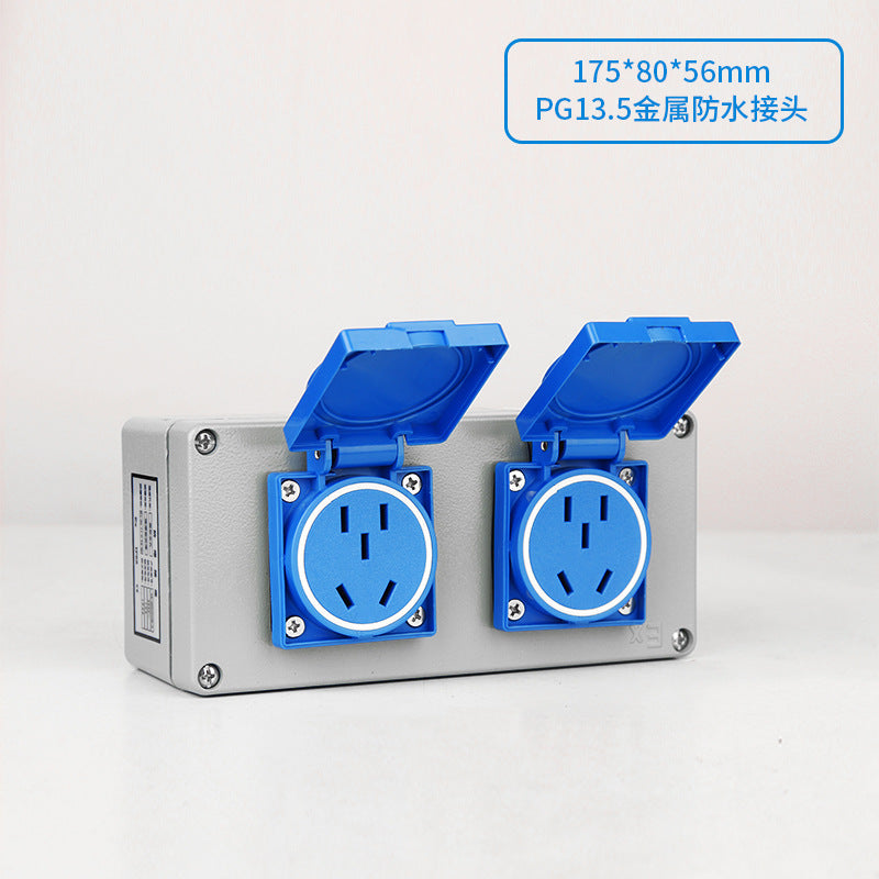 Outdoor cast aluminum socket 220/380V wall plug Five-hole waterproof switch Industrial grade 10/16A surface mounted panel