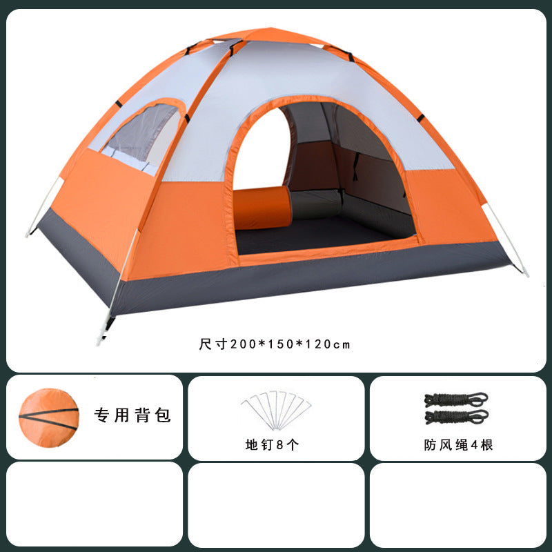 Tent outdoor 2 people camping Thickened equipment Portable automatic pop-up 3-4 people camping Outdoor rain protection Beach sun protection