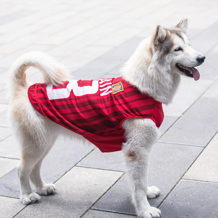Dog Clothes World Cup Jerseys Thin Medium Large Dog Golden Retriever Teddy Bigbear Husky Samo Corgi Summer Clothing