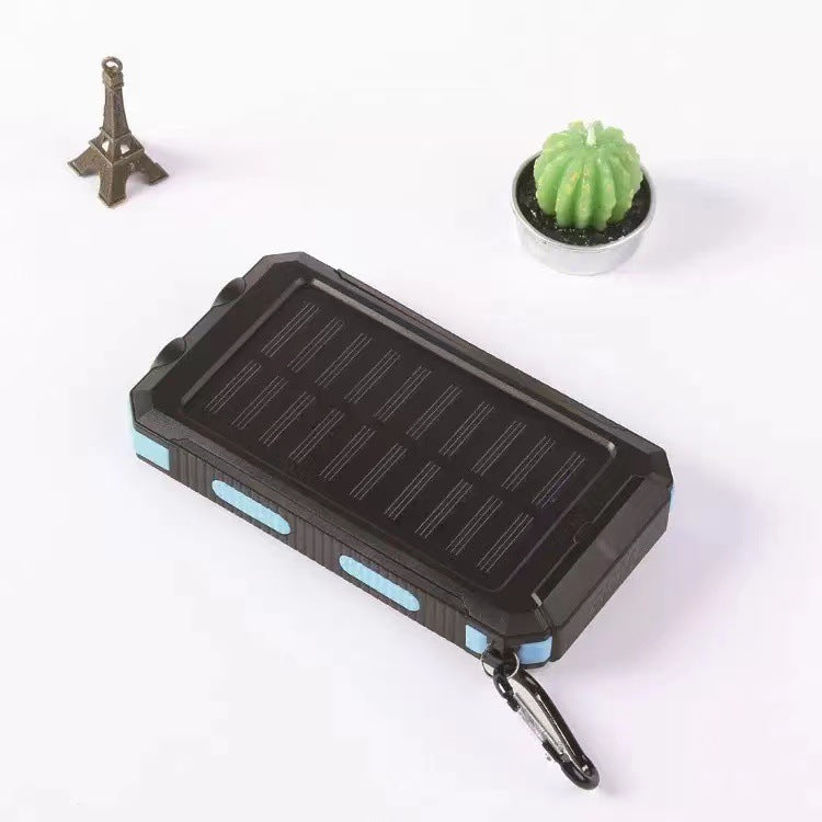 New strong waterproof solar mobile power supply 20000mah compass mobile phone Amazon with double light power bank