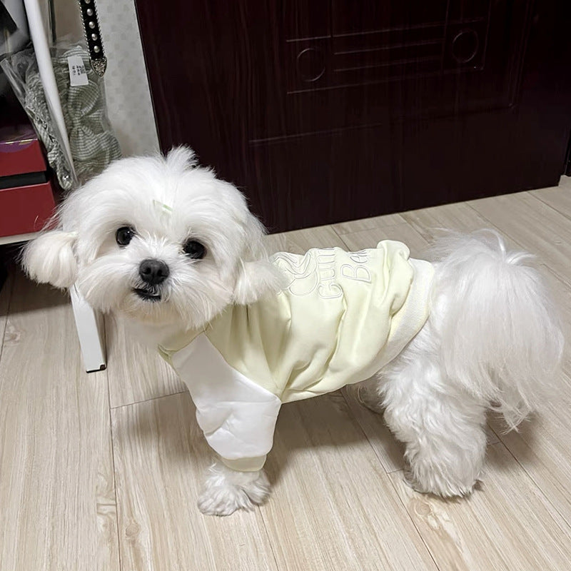 Traction puppy dog clothes winter teddy Bichon Pomeranian Schnauzer small dog pet vest autumn and winter cotton-padded clothes