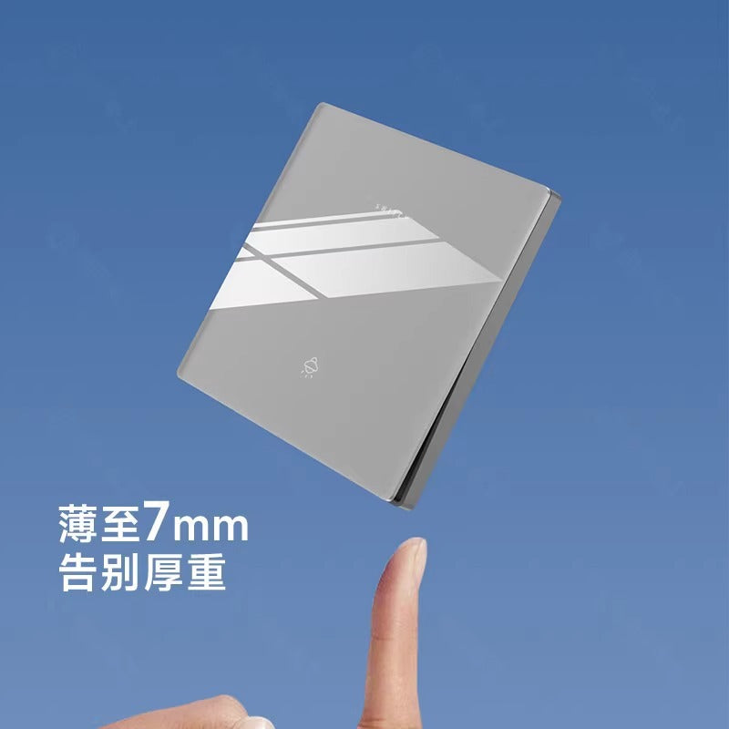 International Electrician 86 glass switch wall socket panel household concealed one-open five-hole plug safety protection