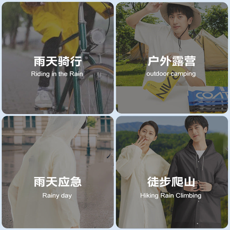 Non-disposable raincoat wholesale EVA adult thickened + outdoor hiking portable one-piece raincoat