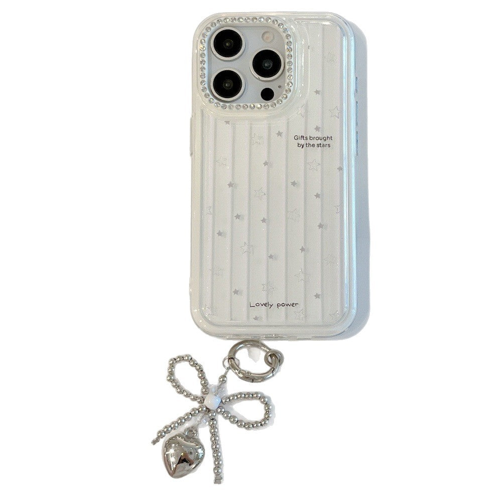 ins wind white background striped colored stars for iPhone17ProMax/16 mobile phone case 15 Apple 14 girl