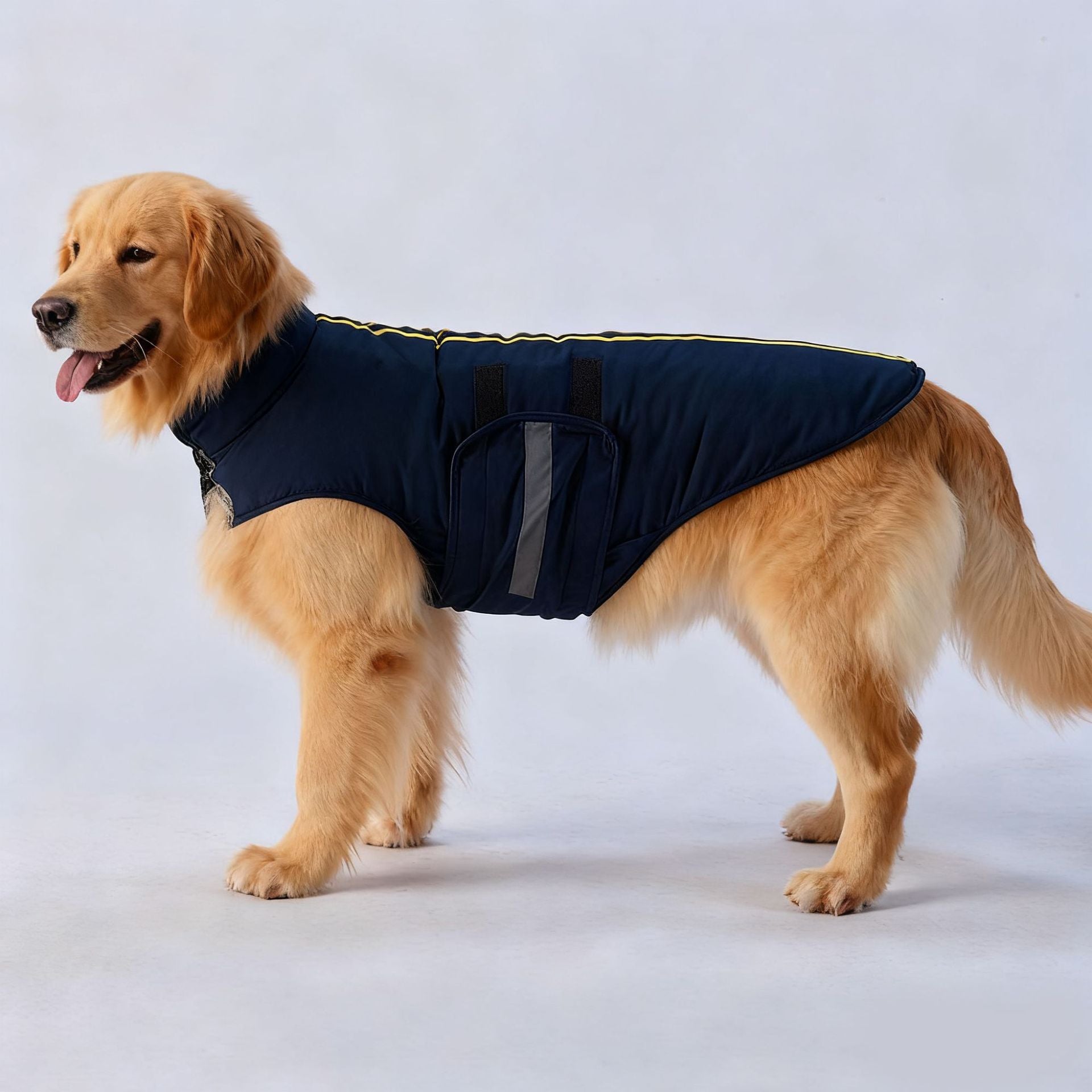 Cross-border popular pet autumn and winter clothes windproof and cold-proof puppy jacket integrated chest and back can pull dog cotton-padded clothes