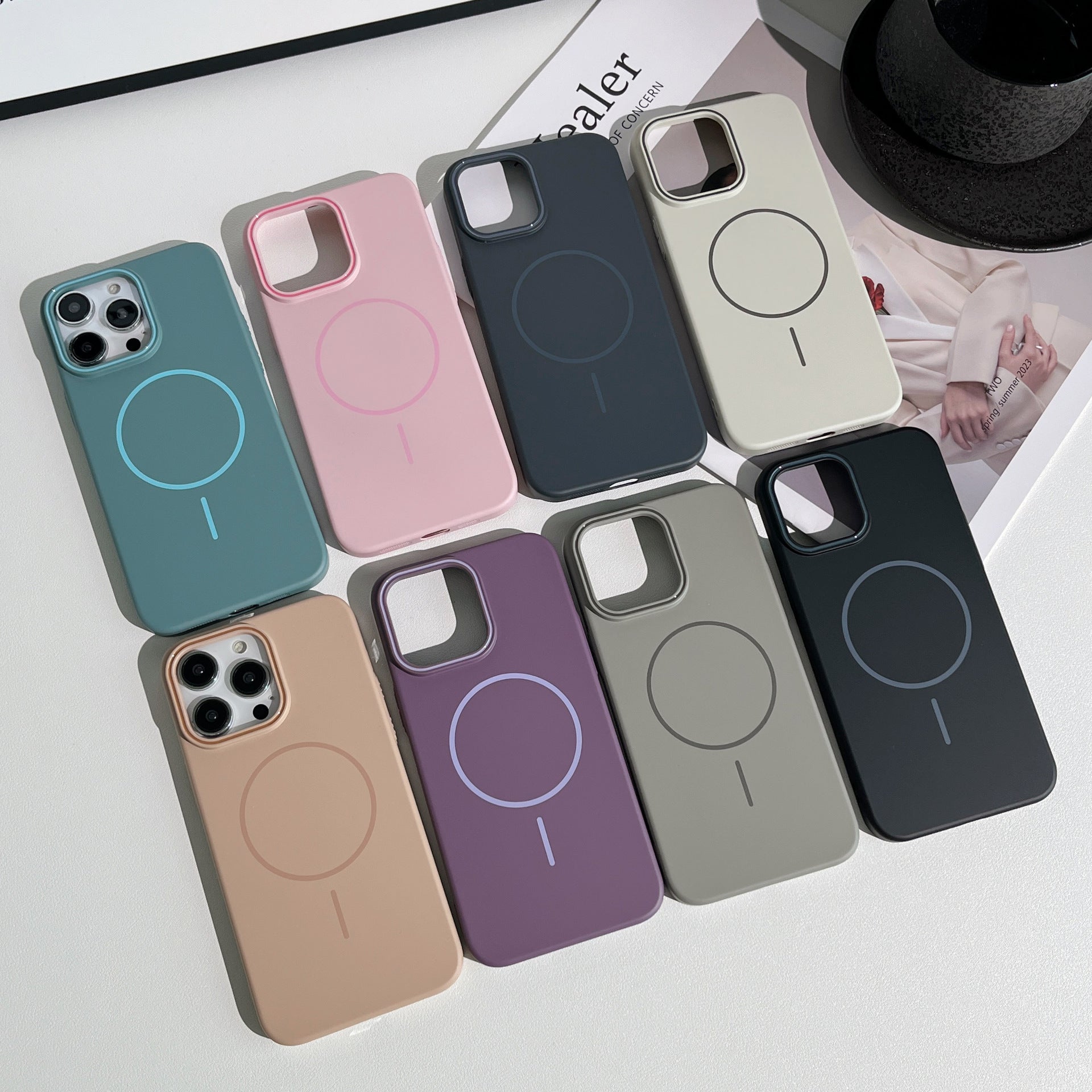 Applicable to iPhone16promax soft magnetic mobile phone case, advanced texture 16E Apple 15 hard PC protective case