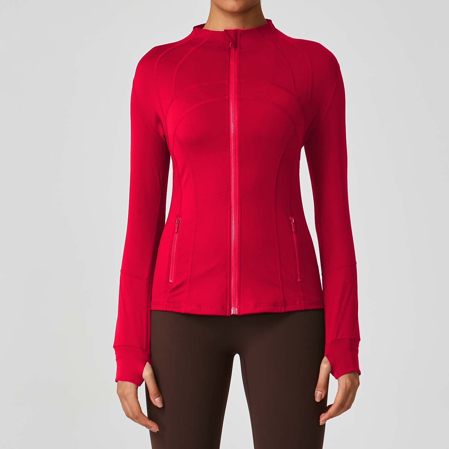 LuluID blazer jacket women's defined outdoor slim stand-up cardigan zip yoga suit top