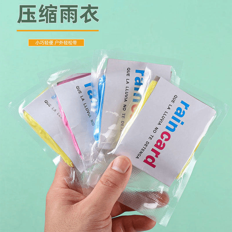 Disposable card raincoat portable full body rainproof thickened with adult per capita poncho playground travel must
