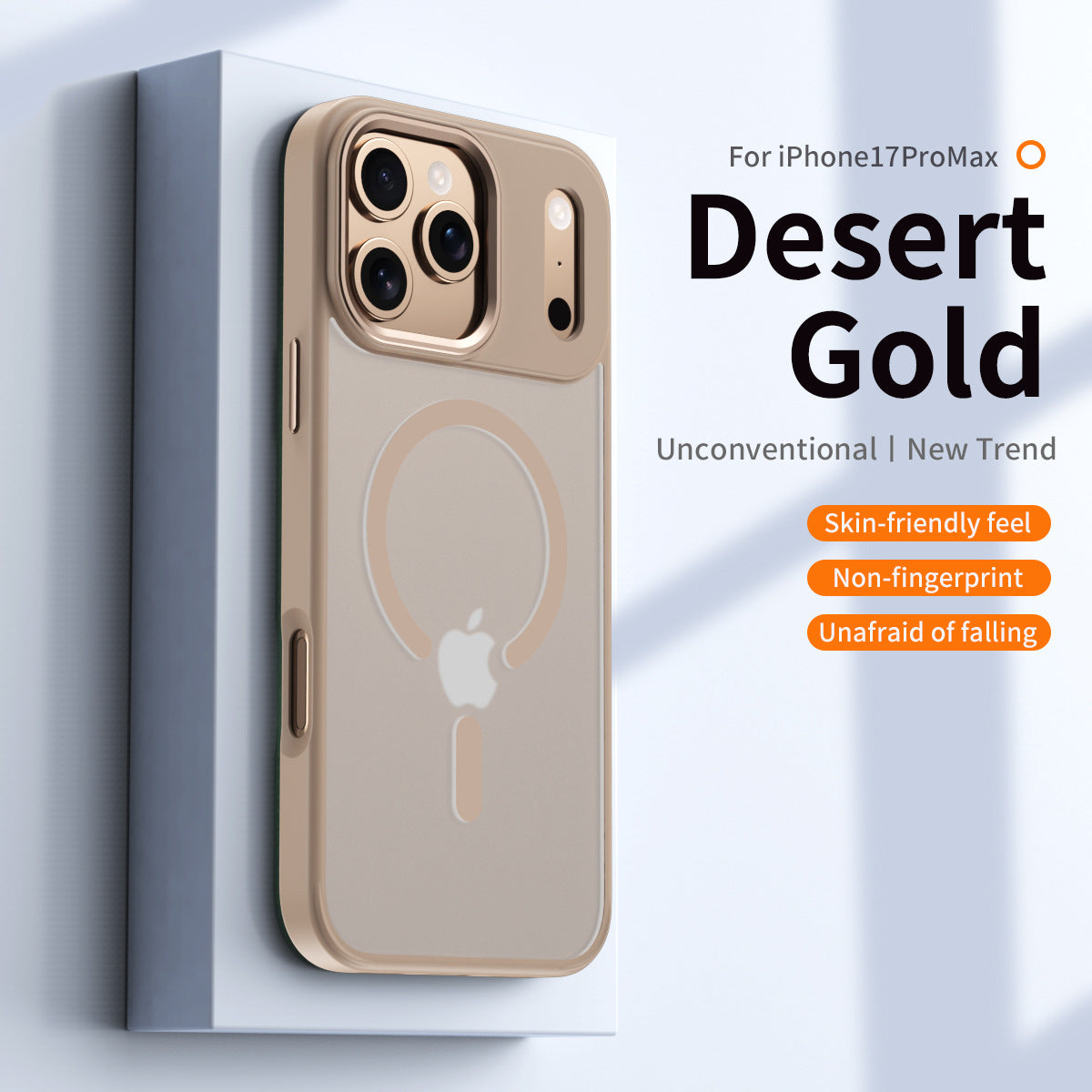 Skin-sensitive magnetic case is suitable for iPhone17propromax mobile phone case, transparent and anti-drop Apple 16Pro protective case.