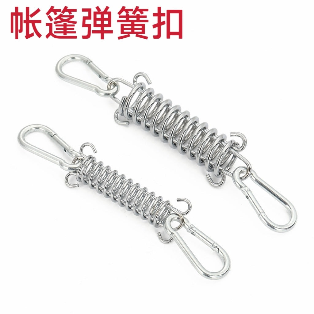 户外帐篷弹簧风绳扣多用野营高强不锈钢绳扣遮阳棚固定扣弹簧钩扣