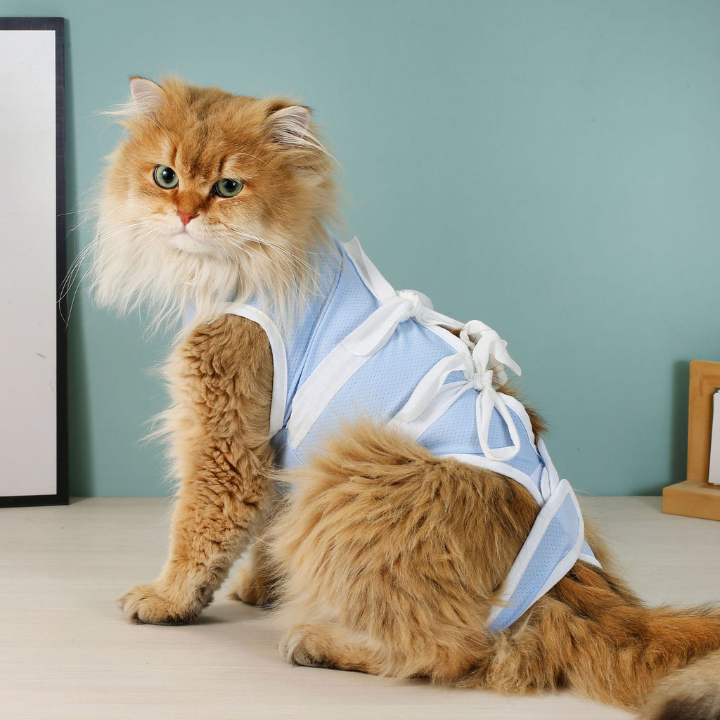 Blue cat sterilization clothes cat surgical clothes pet clothes mother cat weaning anti-licking anti-hair loss pet postoperative supplies